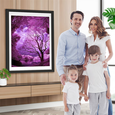 Baum in lila Welt Diamond Painting