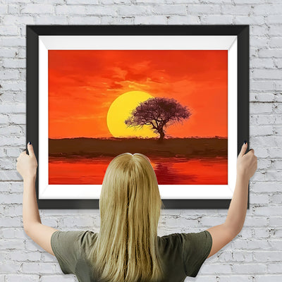 Baum Sonnenuntergang Diamond Painting