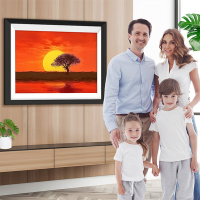 Baum Sonnenuntergang Diamond Painting