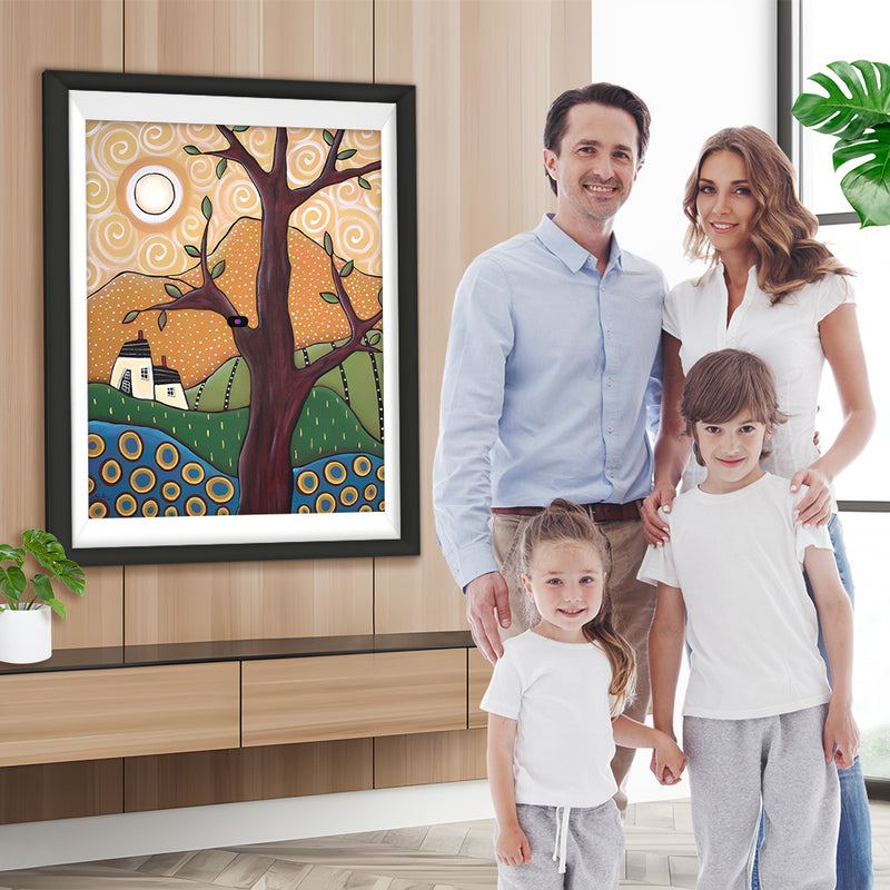 Baum und Berg Diamond Painting