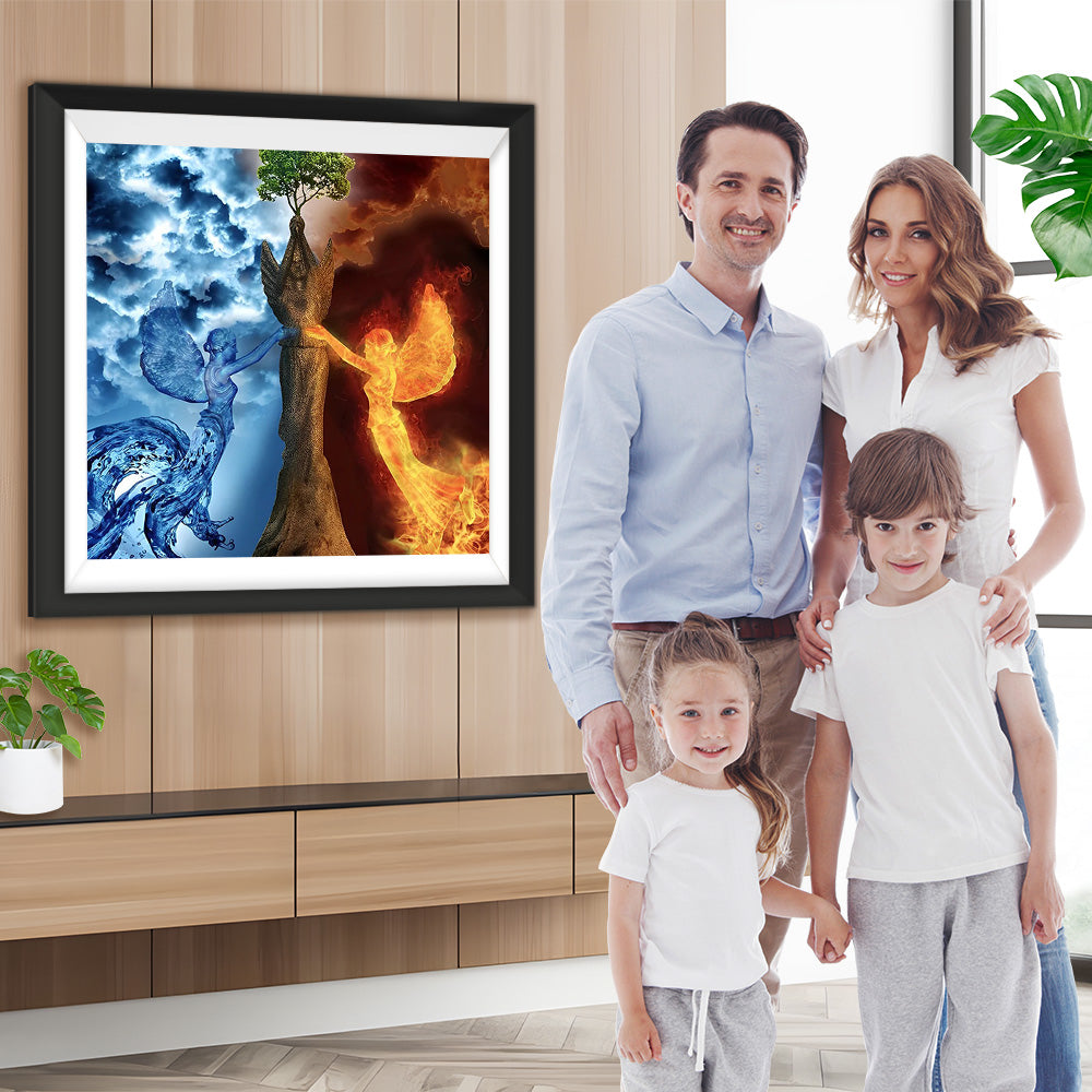 Baum Wasserengel Feuerengel Diamond Painting