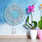 Beidseitig Diamond Painting Sonnenfänger Kristalle Hängedekoration - Blaue Schneeflocke