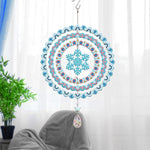 Beidseitig Diamond Painting Sonnenfänger Kristalle Hängedekoration - Blaue Schneeflocke
