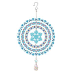 Beidseitig Diamond Painting Sonnenfänger Kristalle Hängedekoration - Blaue Schneeflocke