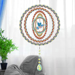 Beidseitig Diamond Painting Sonnenfänger Kristalle Hängedekoration - Blauer Kolibri