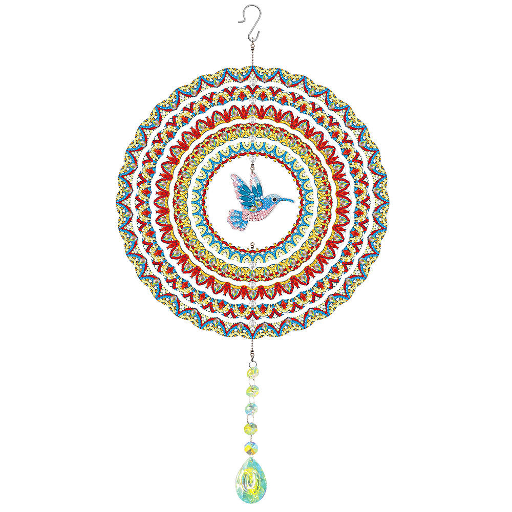 Beidseitig Diamond Painting Sonnenfänger Kristalle Hängedekoration - Blauer Kolibri