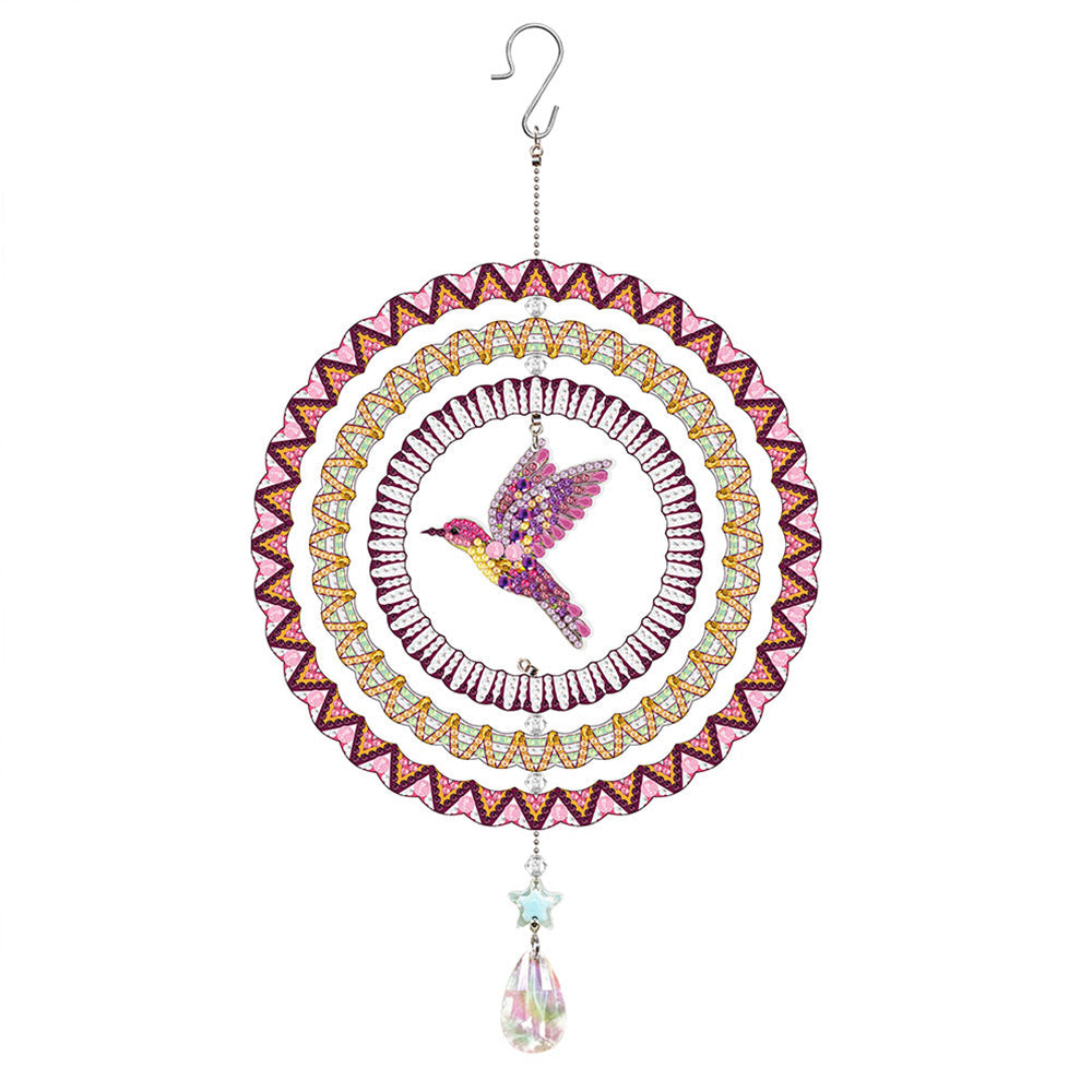Beidseitig Diamond Painting Sonnenfänger Kristalle Hängedekoration - Fliegender Kolibri
