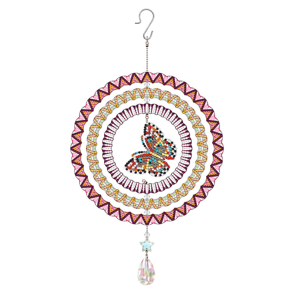 Beidseitig Diamond Painting Sonnenfänger Kristalle Hängedekoration - Fliegender Schmetterling