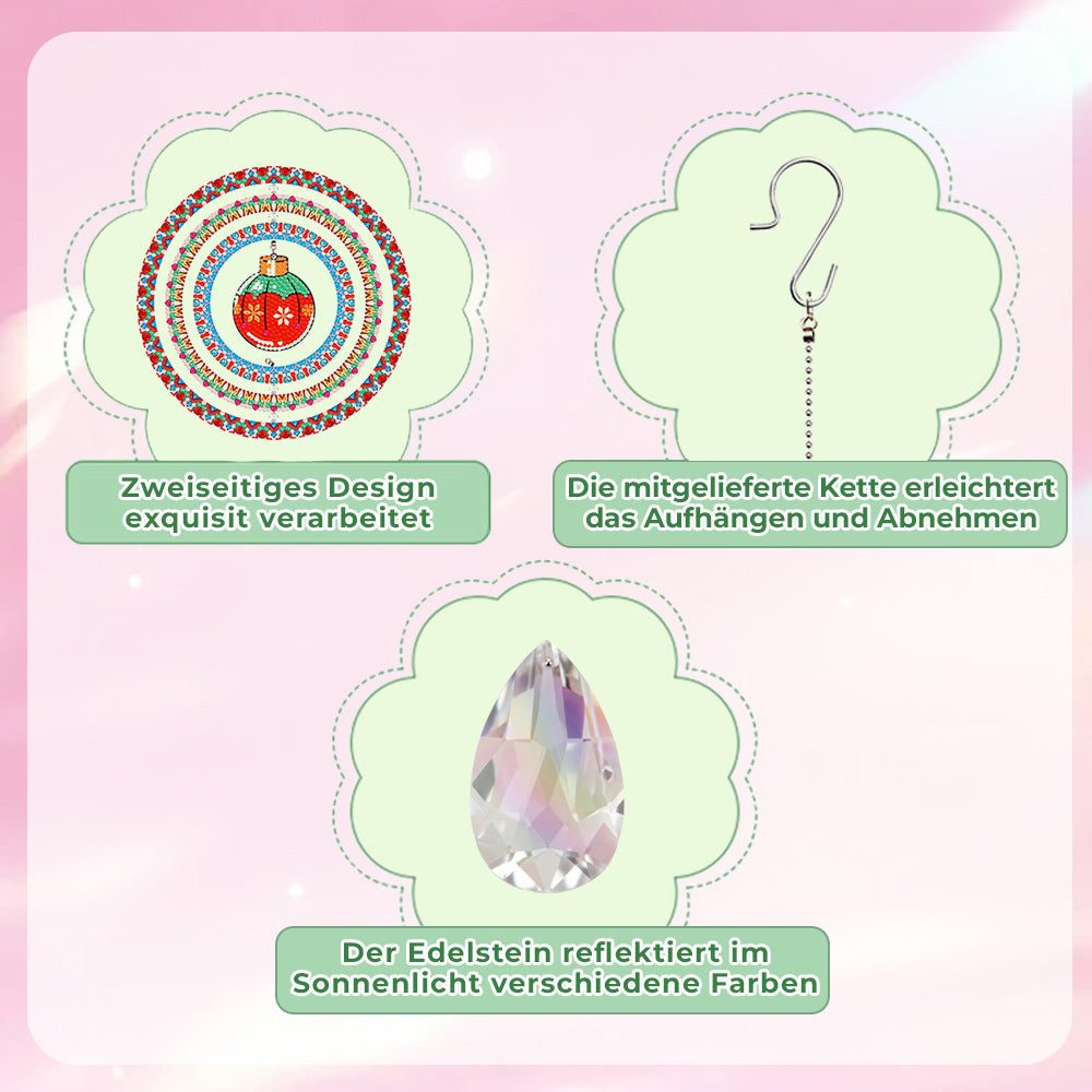 Beidseitig Diamond Painting Sonnenfänger Kristalle Hängedekoration - Weihnachtskugel