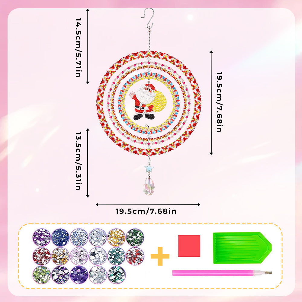 Beidseitig Diamond Painting Sonnenfänger Kristalle Hängedekoration - Weihnachtsmann