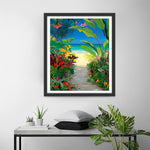 Bepflanzter Weg zum Meer Diamond Painting