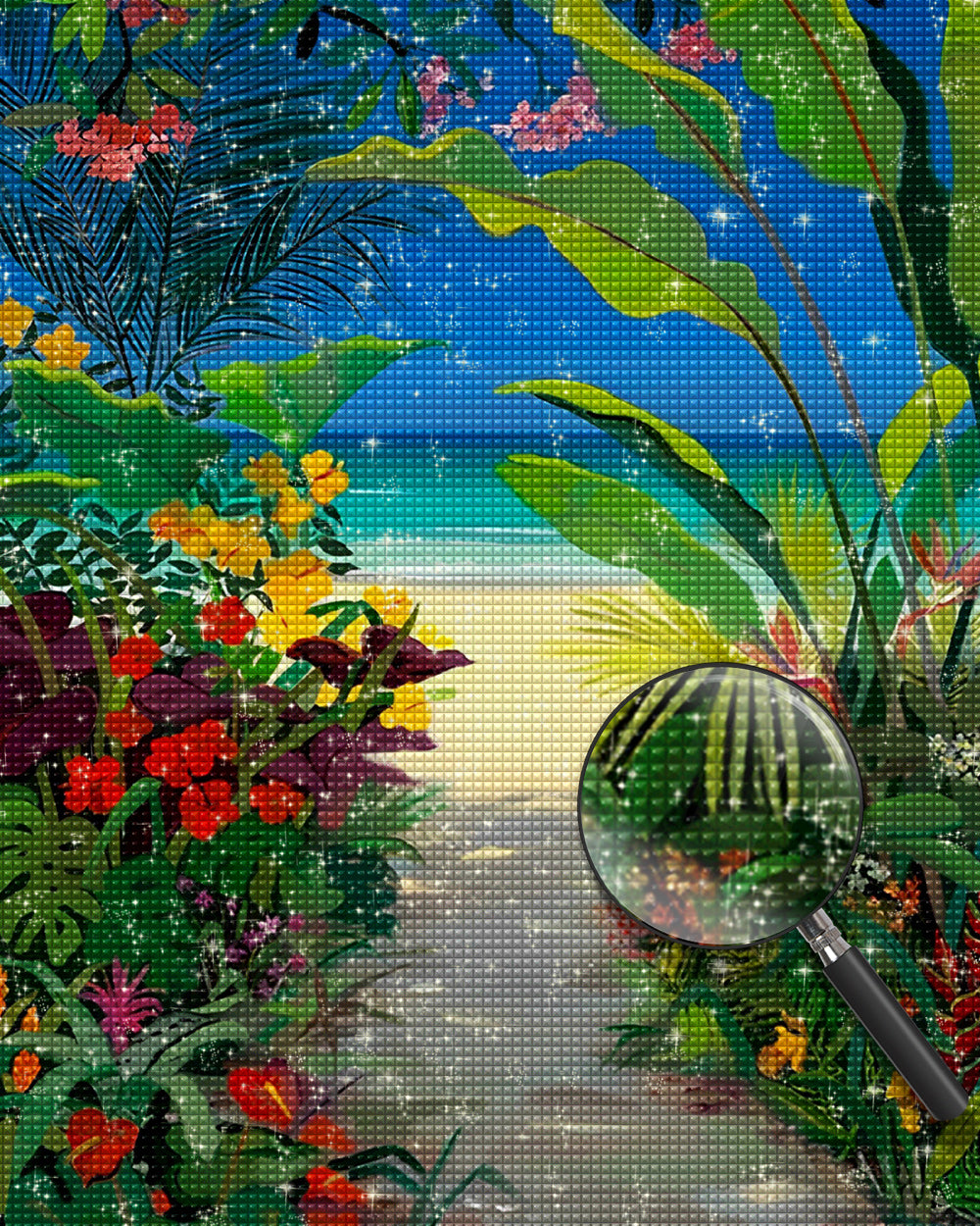 Bepflanzter Weg zum Meer Diamond Painting