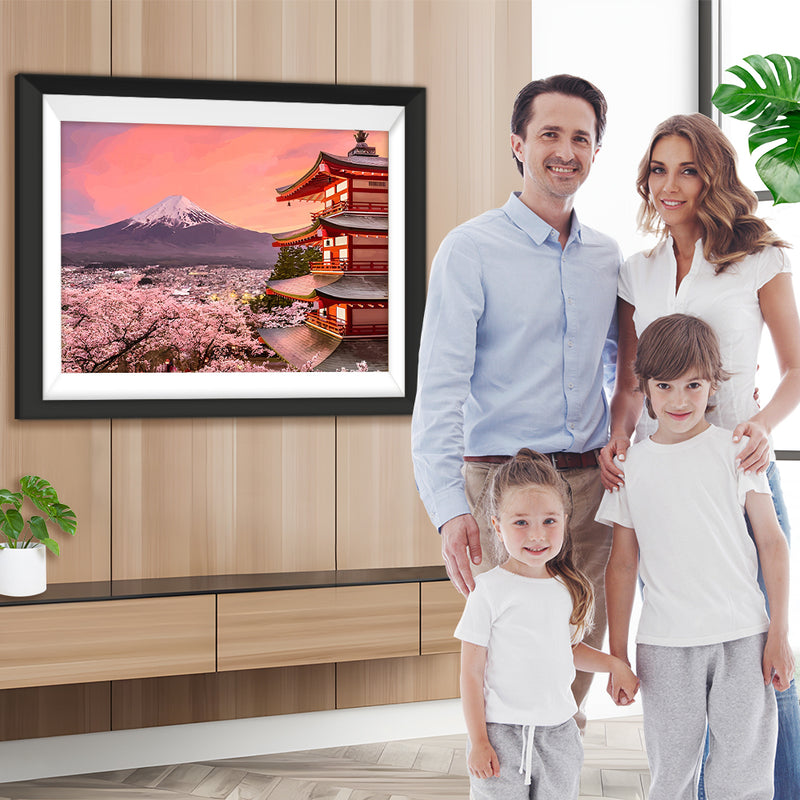 Berg Fuji und Sakura Diamond Painting