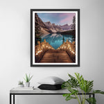 Berge, See und Brücke Diamond Painting