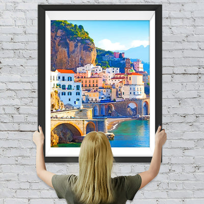 Bergstadt am Meer Diamond Painting
