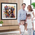 Berner Sennenhund umringt von Schmetterlingen Diamond Painting