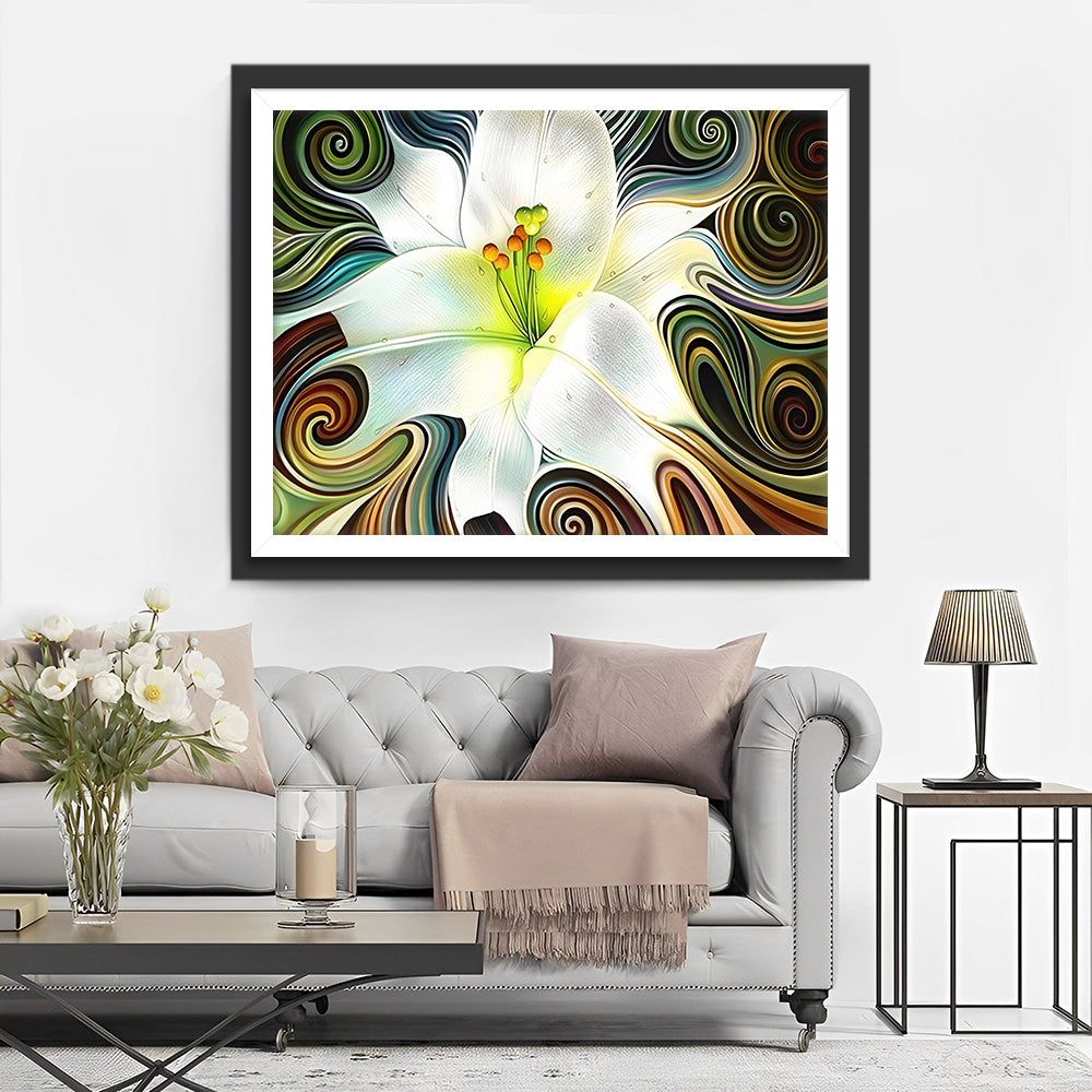 Besondere abstrakte Lilien Diamond Painting