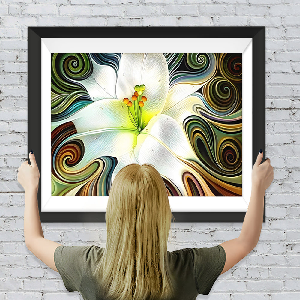 Besondere abstrakte Lilien Diamond Painting