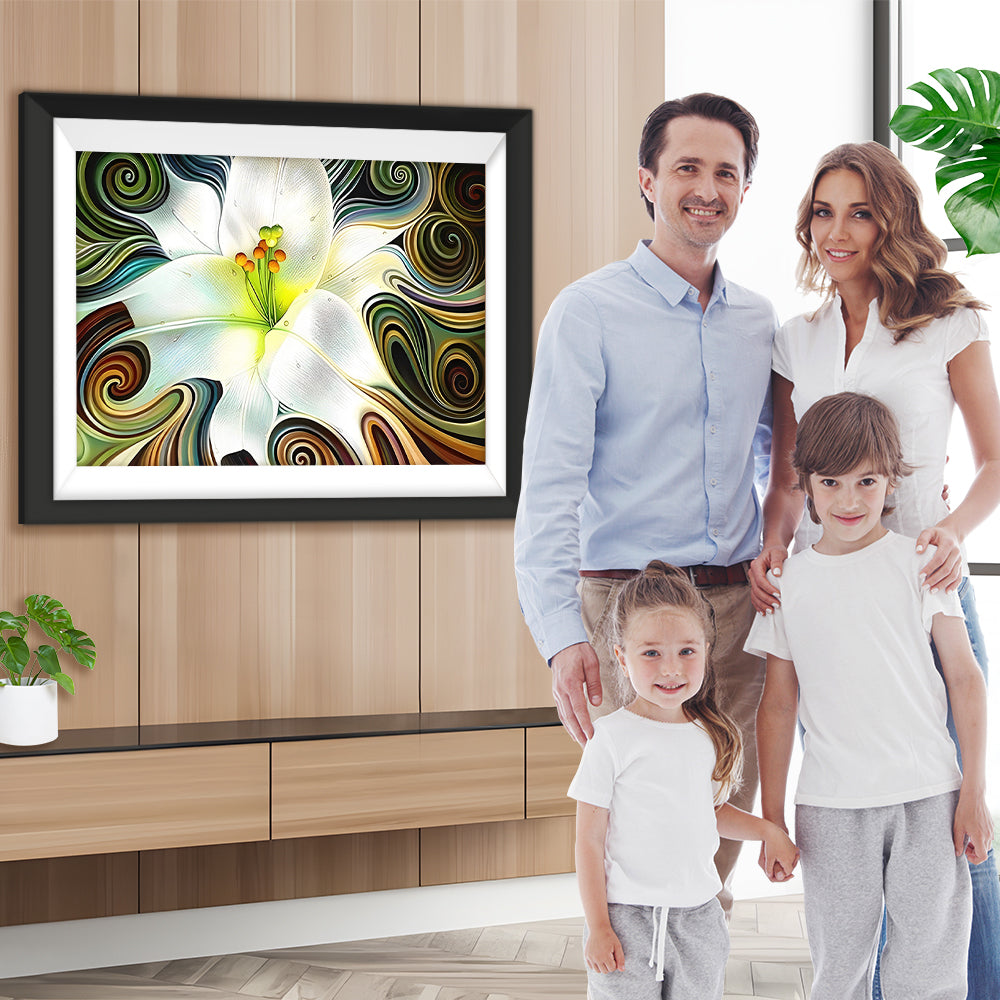 Besondere abstrakte Lilien Diamond Painting