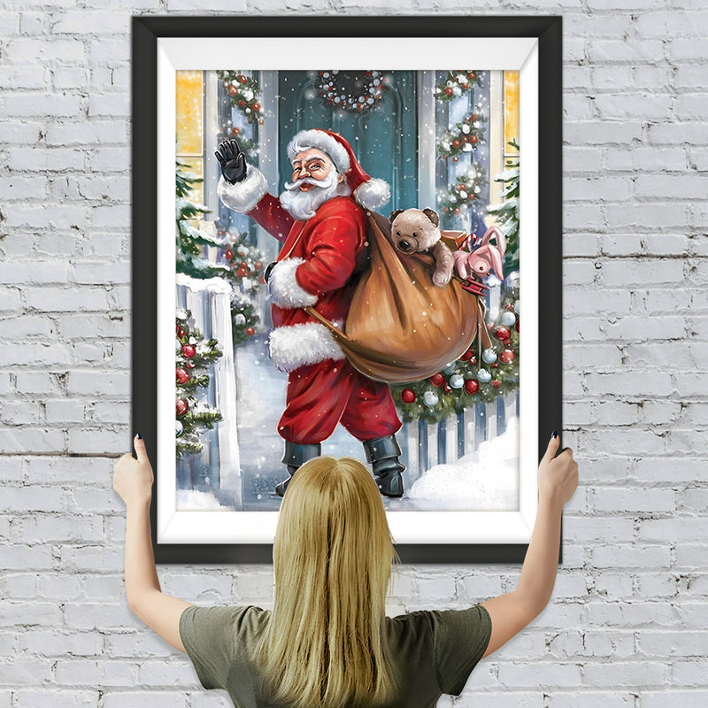 Besuchender Weihnachtsmann mit Geschenken Diamond Painting