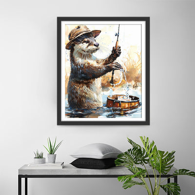 Biber Fischen Diamond Painting