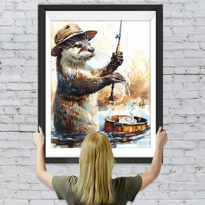 Biber Fischen Diamond Painting