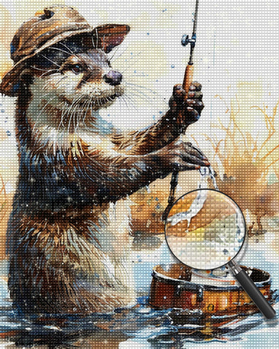 Biber Fischen Diamond Painting