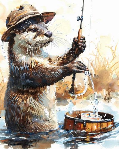 Biber Fischen Diamond Painting