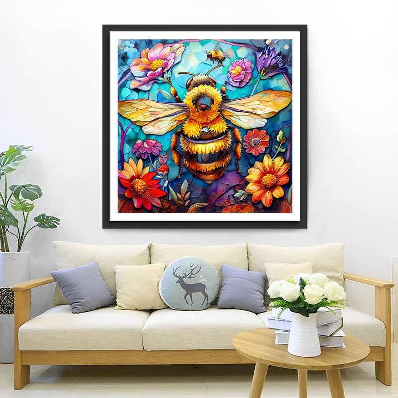 Biene und Blumen Diamond Painting