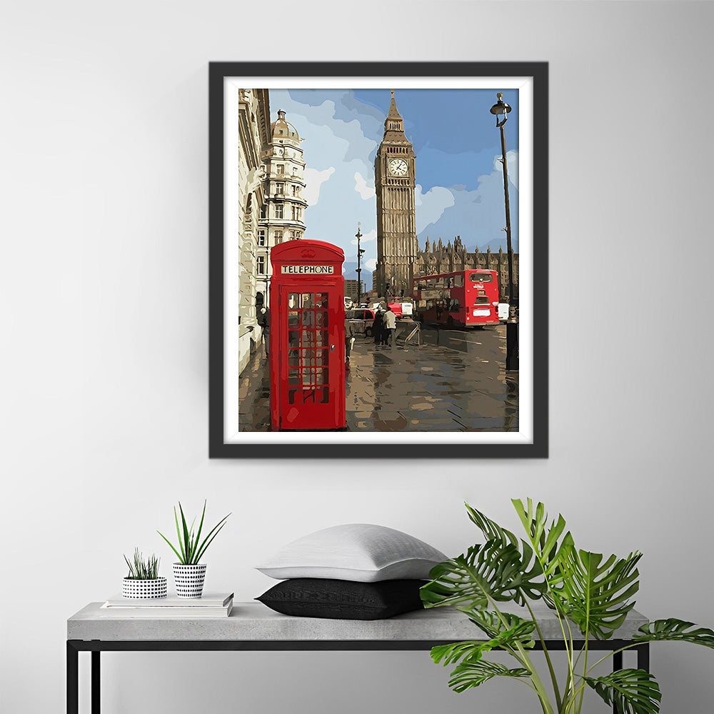Big Ben und Rote Telefonzelle Diamond Painting