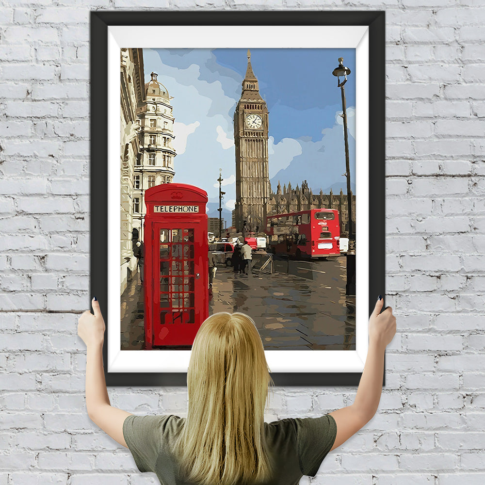 Big Ben und Rote Telefonzelle Diamond Painting