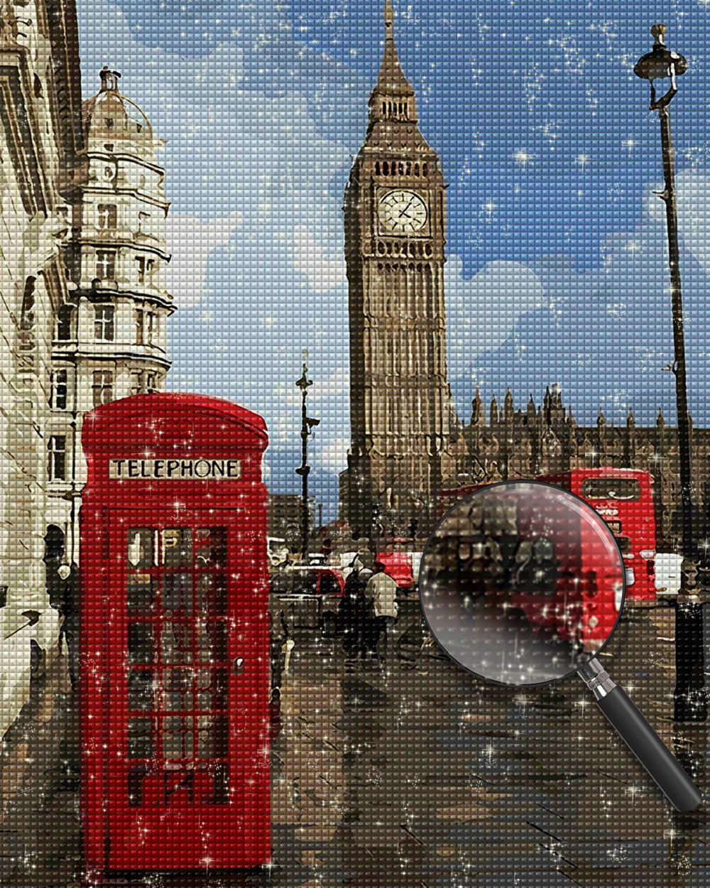 Big Ben und Rote Telefonzelle Diamond Painting