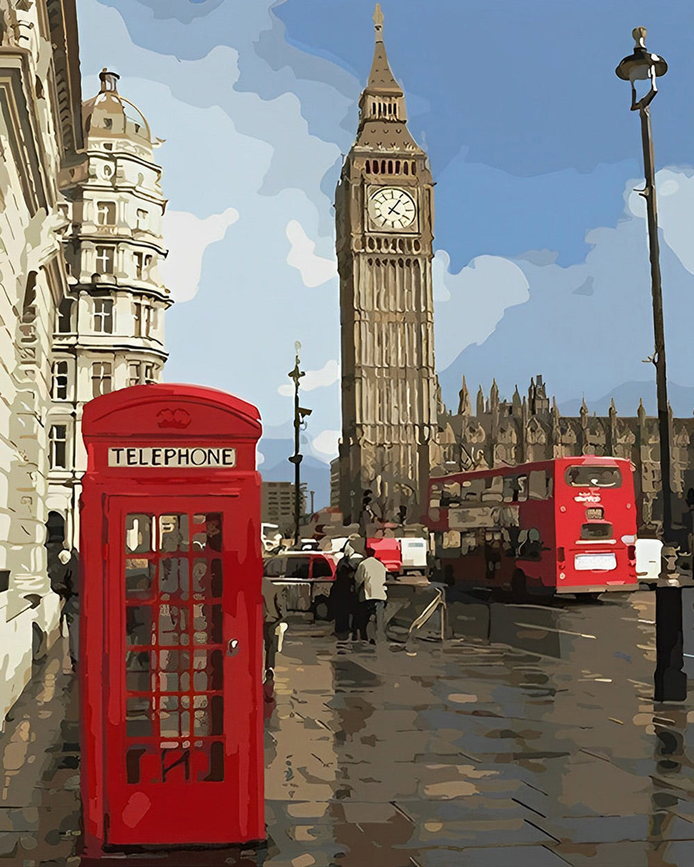 Big Ben und Rote Telefonzelle Diamond Painting