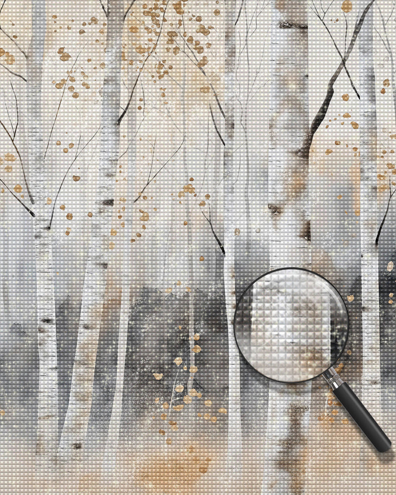 Birkenbäume im Winter Diamond Painting