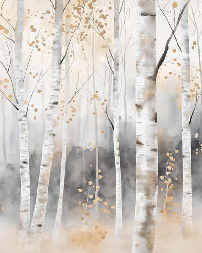 Birkenbäume im Winter Diamond Painting