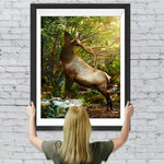 Blätter essender Hirsch Diamond Painting