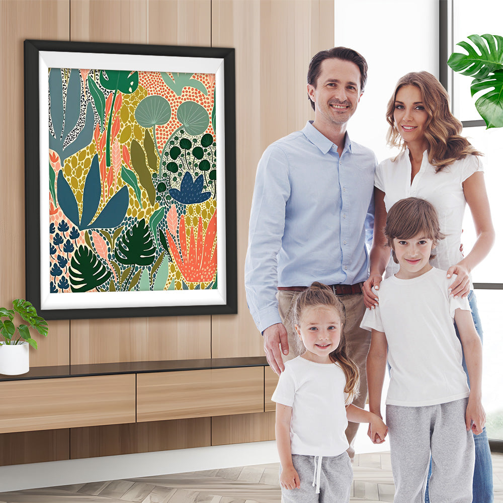 Blätter von verschiedenen Pflanzen Diamond Painting