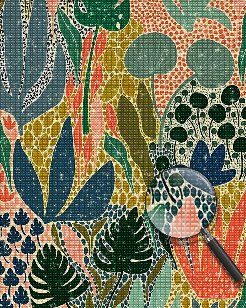 Blätter von verschiedenen Pflanzen Diamond Painting