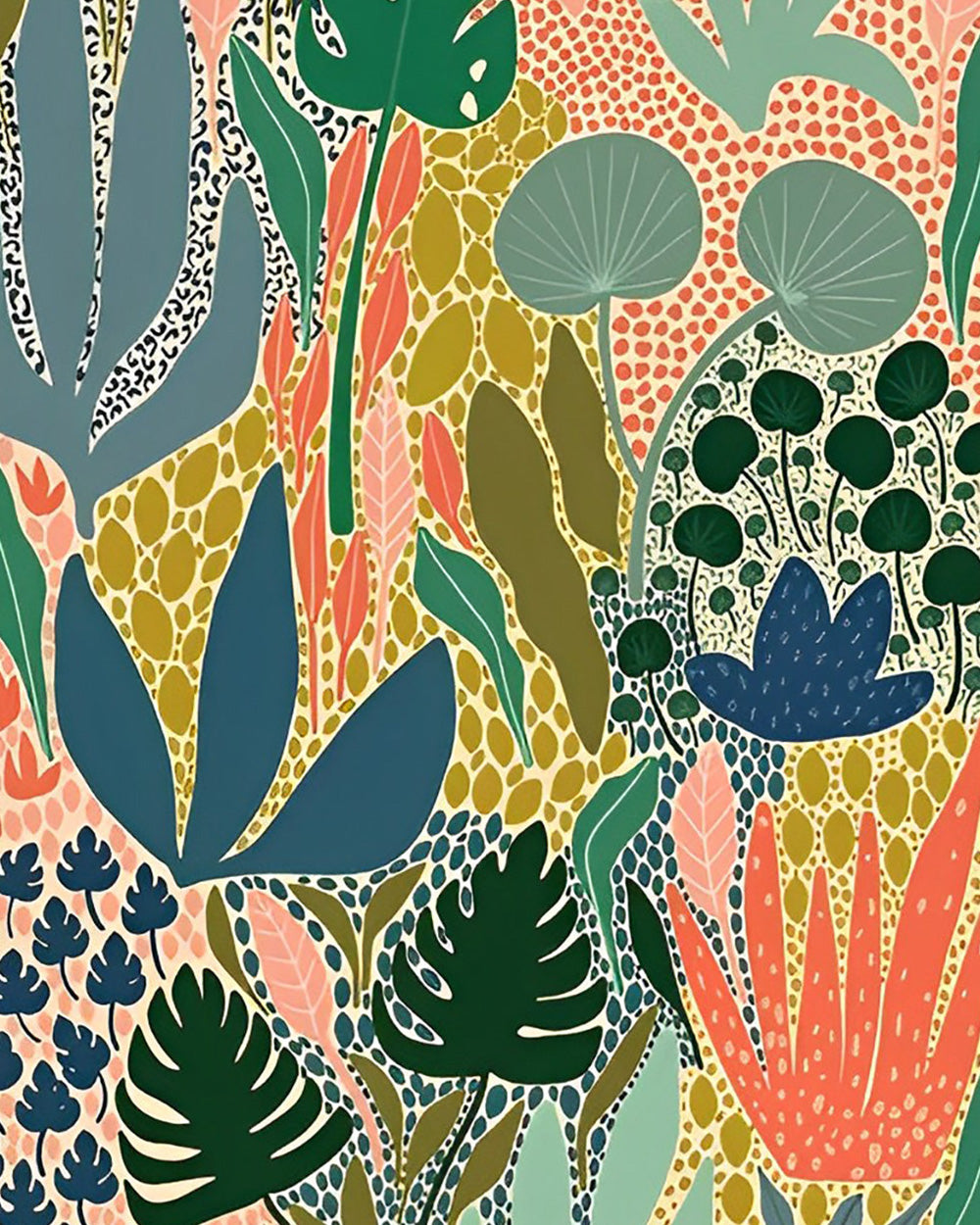 Blätter von verschiedenen Pflanzen Diamond Painting