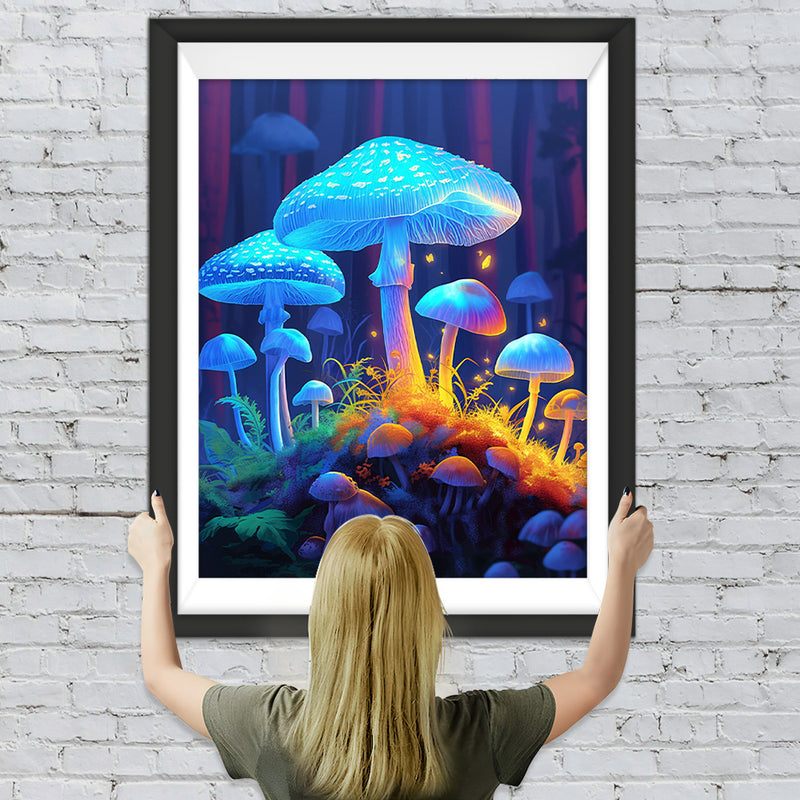 Blau leuchtende Pilze Diamond Painting