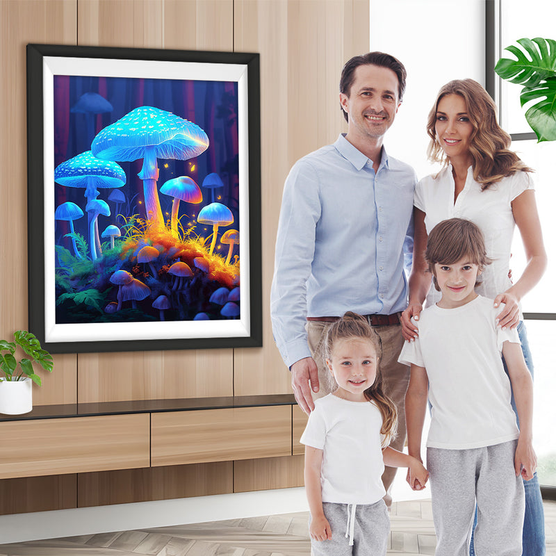Blau leuchtende Pilze Diamond Painting