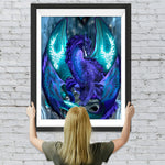 Blau-lila cooler Drache Diamond Painting