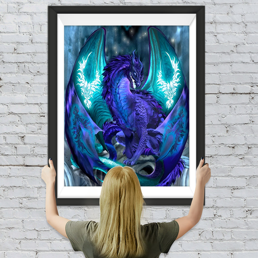 Blau-lila cooler Drache Diamond Painting