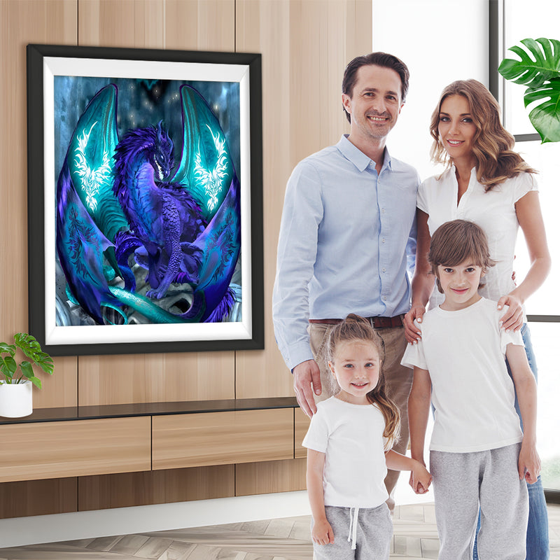 Blau-lila cooler Drache Diamond Painting