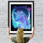 Blau-lila Einhorn Diamond Painting