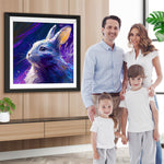 Blau Lila Kaninchen Diamond Painting