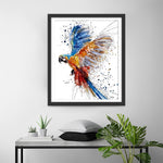 Blau und Orange Papagei Diamond Painting