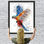 Blau und Orange Papagei Diamond Painting