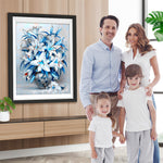 Blau-weiße Lilien Diamond Painting