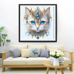 Blauäugige Katze mit Juwelen Diamond Painting